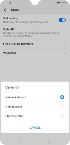 Press Show number to turn on caller identification.