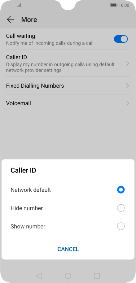 Press Show number to turn on caller identification.