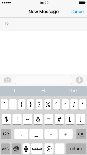 Press ABC to return to text input.