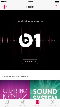 Press LISTEN NOW to start playback of Beats 1.