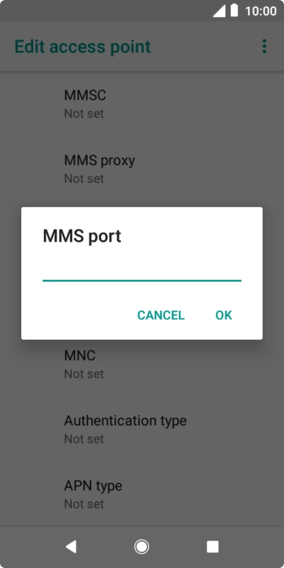 Key in 8080 and press OK.