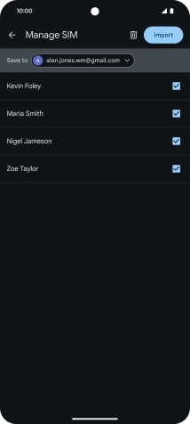 Press the fields next to the required contacts to select them.