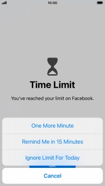 Press the required setting.