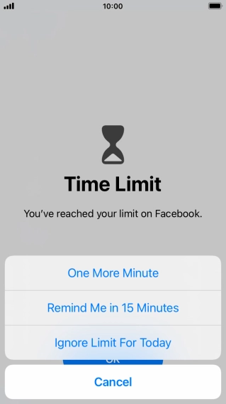 Press the required setting.