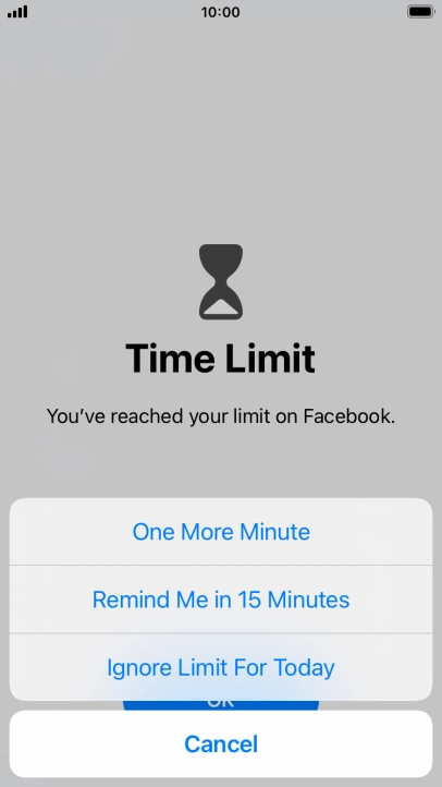 Press the required setting.