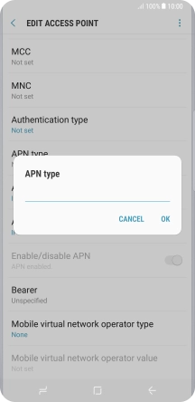 Key in default and press OK.
