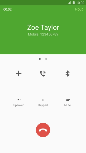 Press the end call icon.