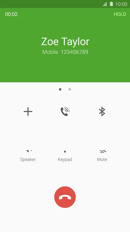 Press the end call icon.