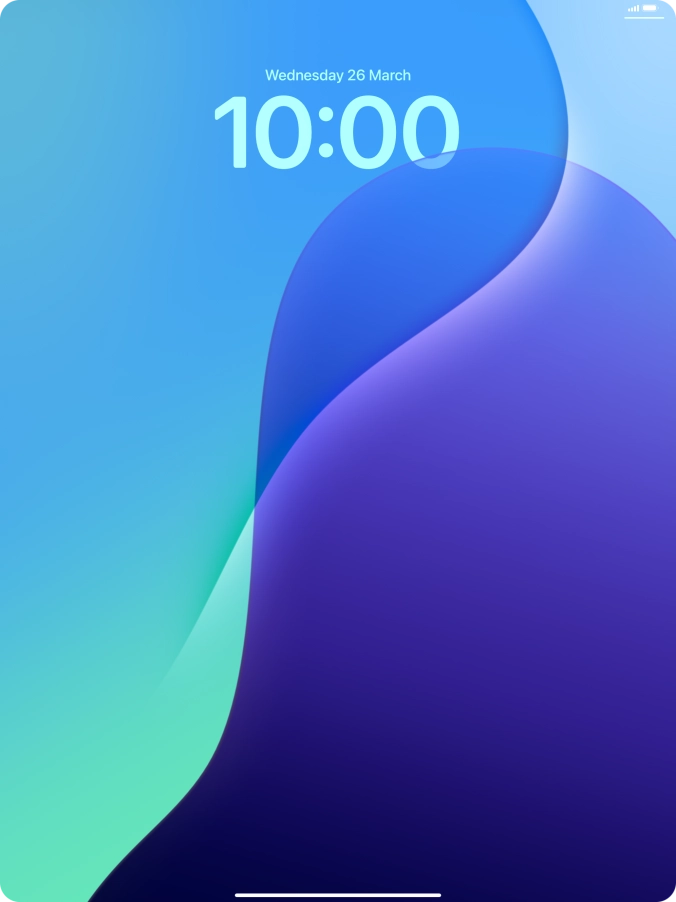 Slide your finger upwards starting from the bottom of the screen.