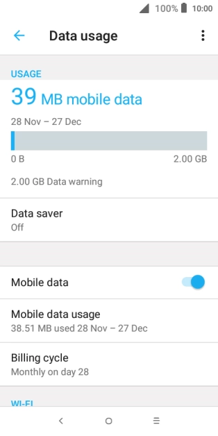 The total data usage is displayed.