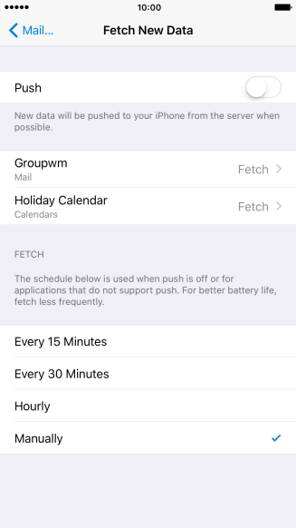 If you turn off the function, press the required setting.