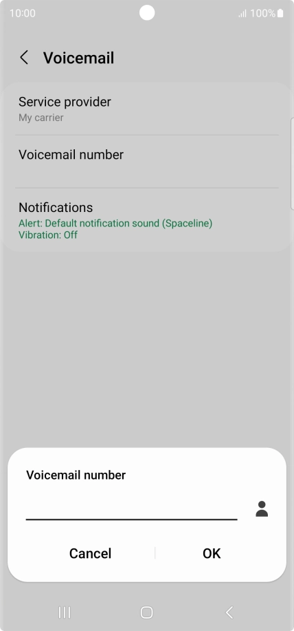 Key in +61414121121 and press OK.