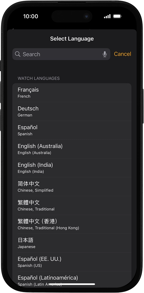 On your phone: Press the required language.
