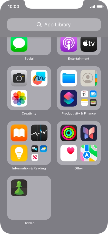Press and hold the required app.