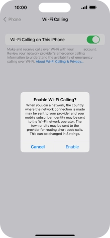 If you turn on the function, press Enable.