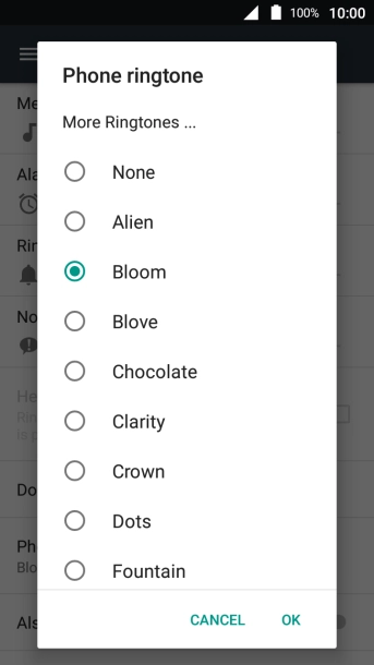 Press More Ringtones ... and go to the required folder.