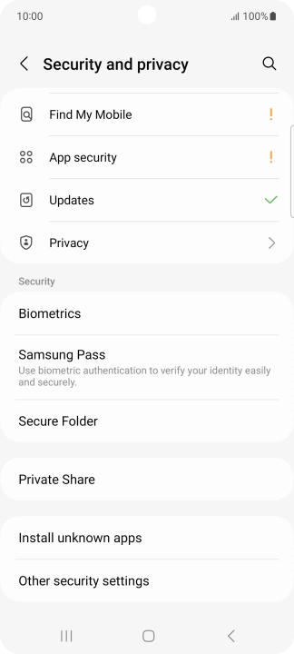 Press Other security settings.