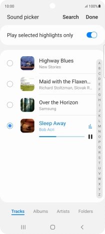 Once you've found a ring tone you like, press Done.