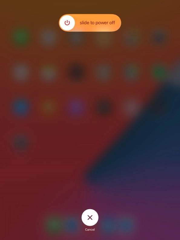 Press and drag the power off icon right.