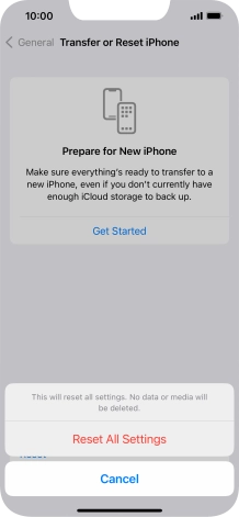Press Reset All Settings.