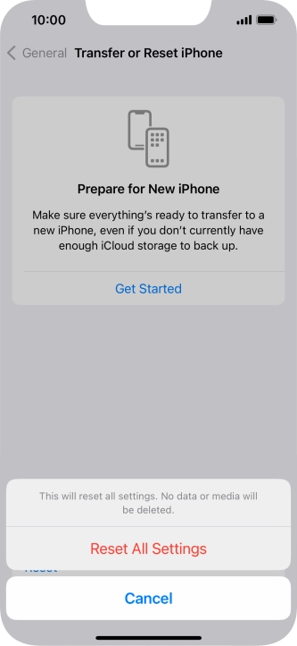 Press Reset All Settings.