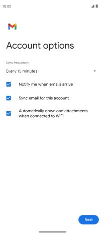 If this screen is displayed, you email account has been recognised and set up automatically. Follow the instructions on the screen to key in more information and finish setting up your email account.