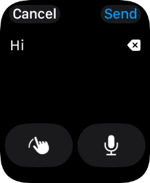 Press the microphone icon and record the message.