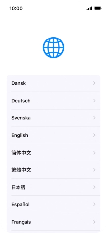 Press the required language.