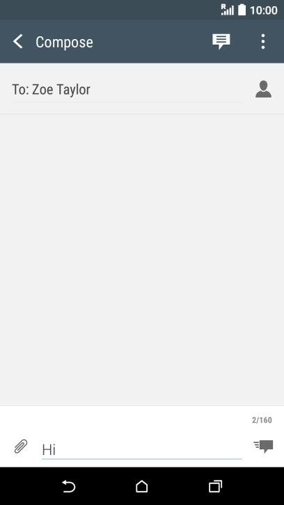 Press the send icon when you've finished your text message.