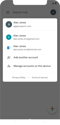 Press the required account.