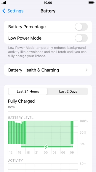 Press Battery Health & Charging.