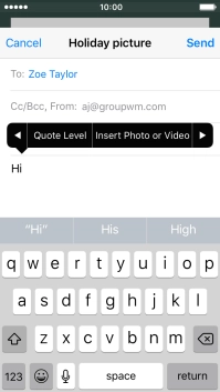 Press Insert Photo or Video and follow the instructions on the screen to attach a picture or a video clip.