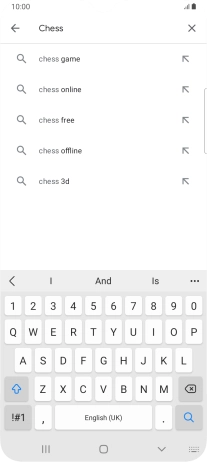Key in the name or subject of the required app and press the search icon.