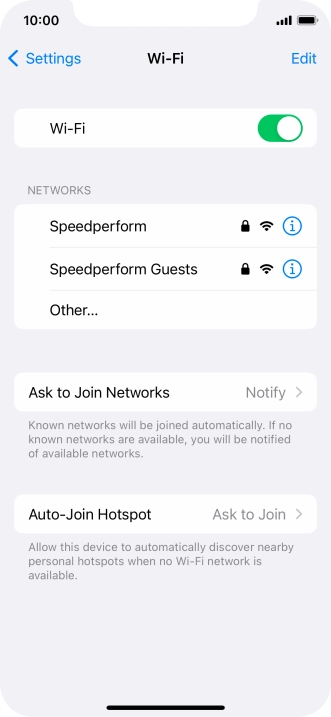Press the required Wi-Fi network and key in the password for the Wi-Fi network.