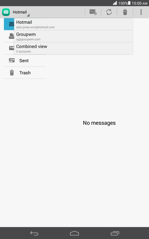 Press the required email account.