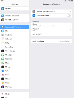 Press the name of the email account you've just set up.