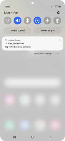 Press Tap for other USB options..