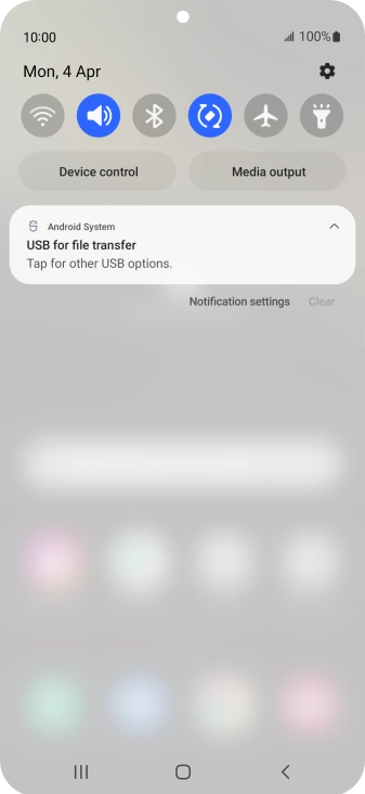Press Tap for other USB options..