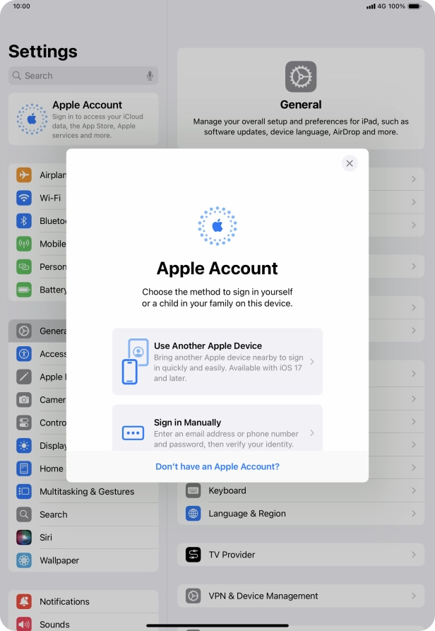 Press Sign in Manually.