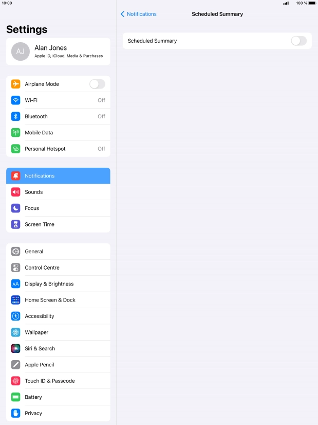 Press the indicator next to 