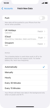 If you turn off the function, press the required setting.