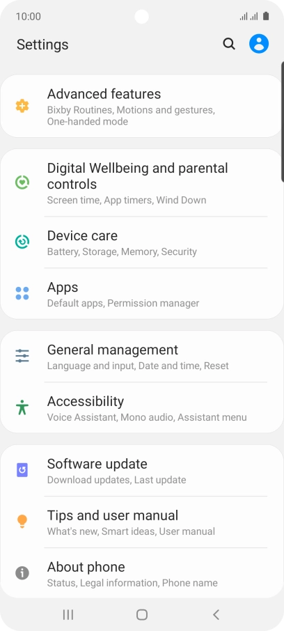 Press Software update.