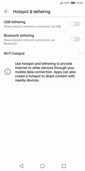 Press Wi-Fi hotspot.