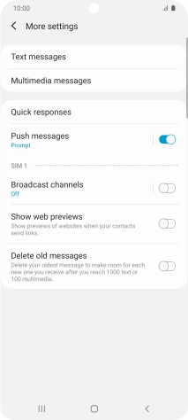 Press Text messages.