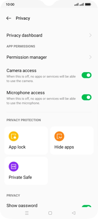 Press Permission manager.