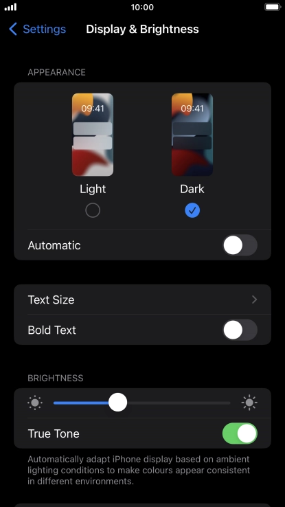Press the indicator next to 