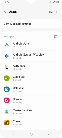 Press the required app.