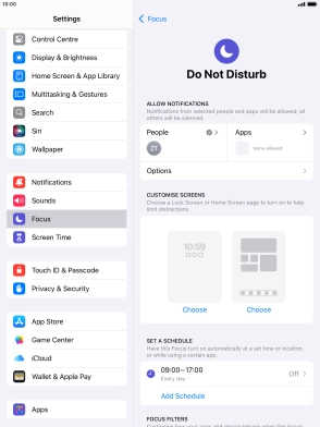 Press People and follow the instructions on the screen to select which contacts you would like to receive calls and notifications from when Do Not Disturb is turned on.
