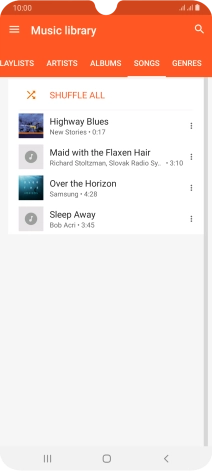 Press the required audio file.