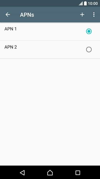 Press the field next to the data connection to activate it.